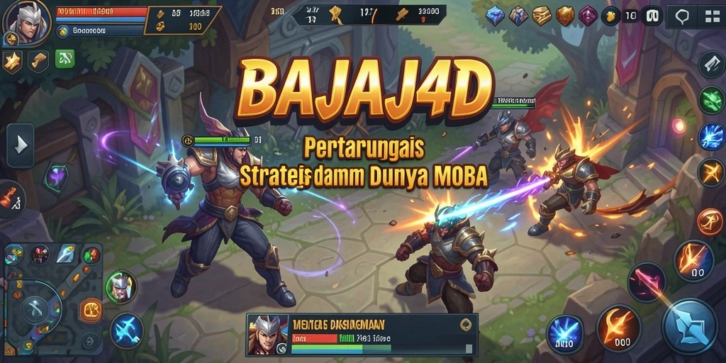 Tangkapan layar pertarungan seru dalam BAJAJ4D, menampilkan aksi intens MOBA.