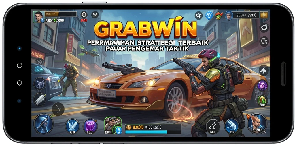 Screenshot gameplay GRABWIN menampilkan aksi strategi yang mendebarkan.