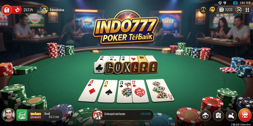 Tampilan gameplay menarik INDO777 yang menggambarkan suasana Poker.