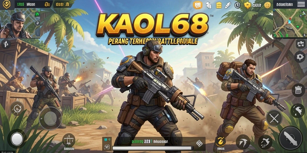 Tampilan gameplay seru dan intens dalam KAOL68 Battle Royale.