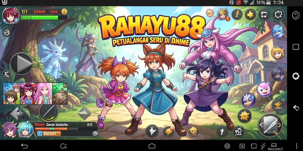 Screenshot utama RAHAYU88 menampilkan aksi seru karakter anime.