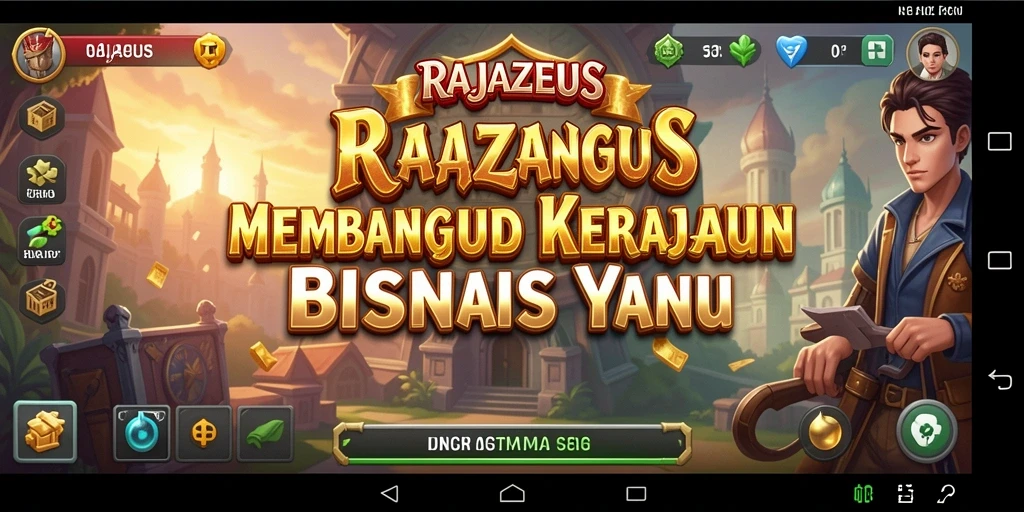 Tampilan gameplay menarik dari RAJAZEUS, menunjukkan pengelolaan bisnis yang seru.