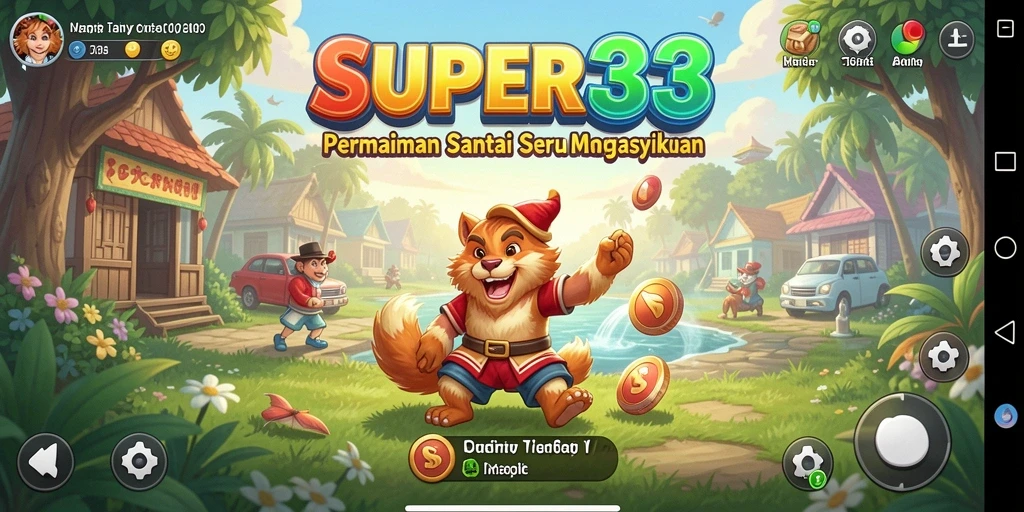 Screenshot gameplay menyerukan kesenangan dalam bermain SUPER33.
