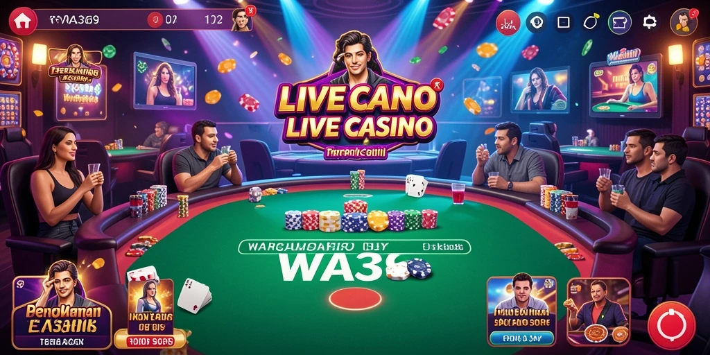 Tampilan menarik dari gameplay Live Casino di WA369 dengan dealer langsung.
