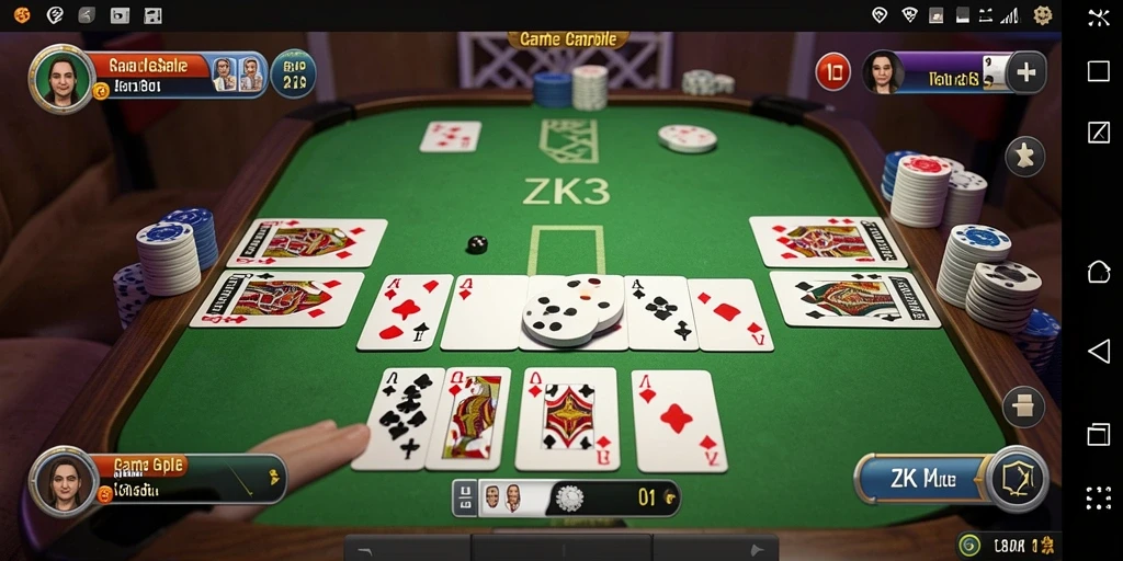 Screenshot gameplay ZK3 menampilkan momen seru bermain Gaple.